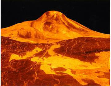 Трехмерный вид на щитовой вулкан Маат и прилегающий к нему район