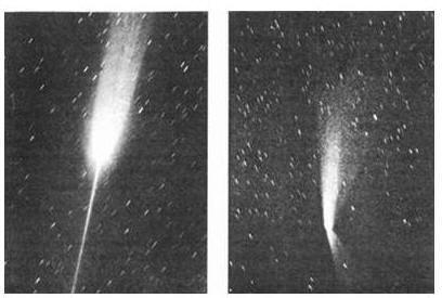 Антихвост, образованный вытеканием антивещества ядра кометы Аренда – Роланда