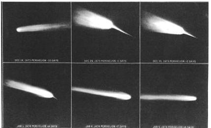Рисунки визуальных наблюдений кометы Когоутека, сделанные астронавтами «Скайлэба»
