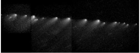 Комета Шумейкер-Леви 9, разделившаяся на двадцать комет и устремившаяся в направлении Юпитера